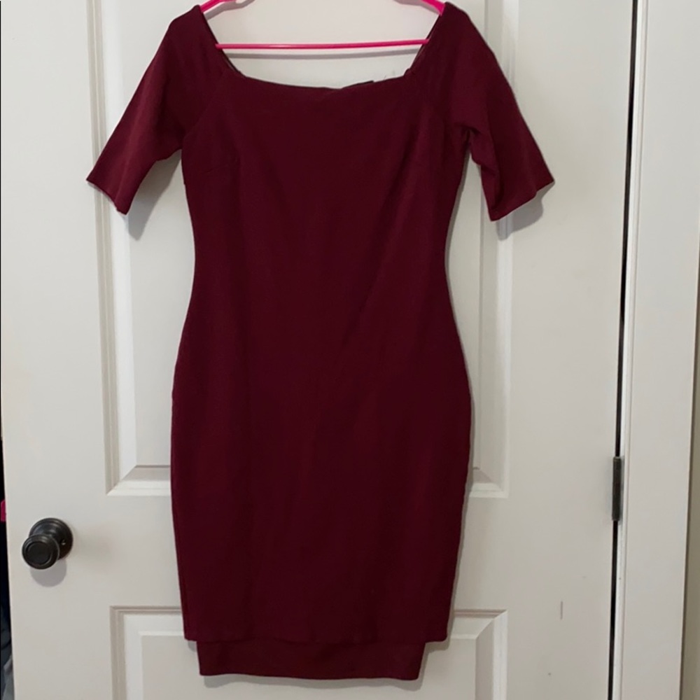 Maroon off the shoulder Lulus dress